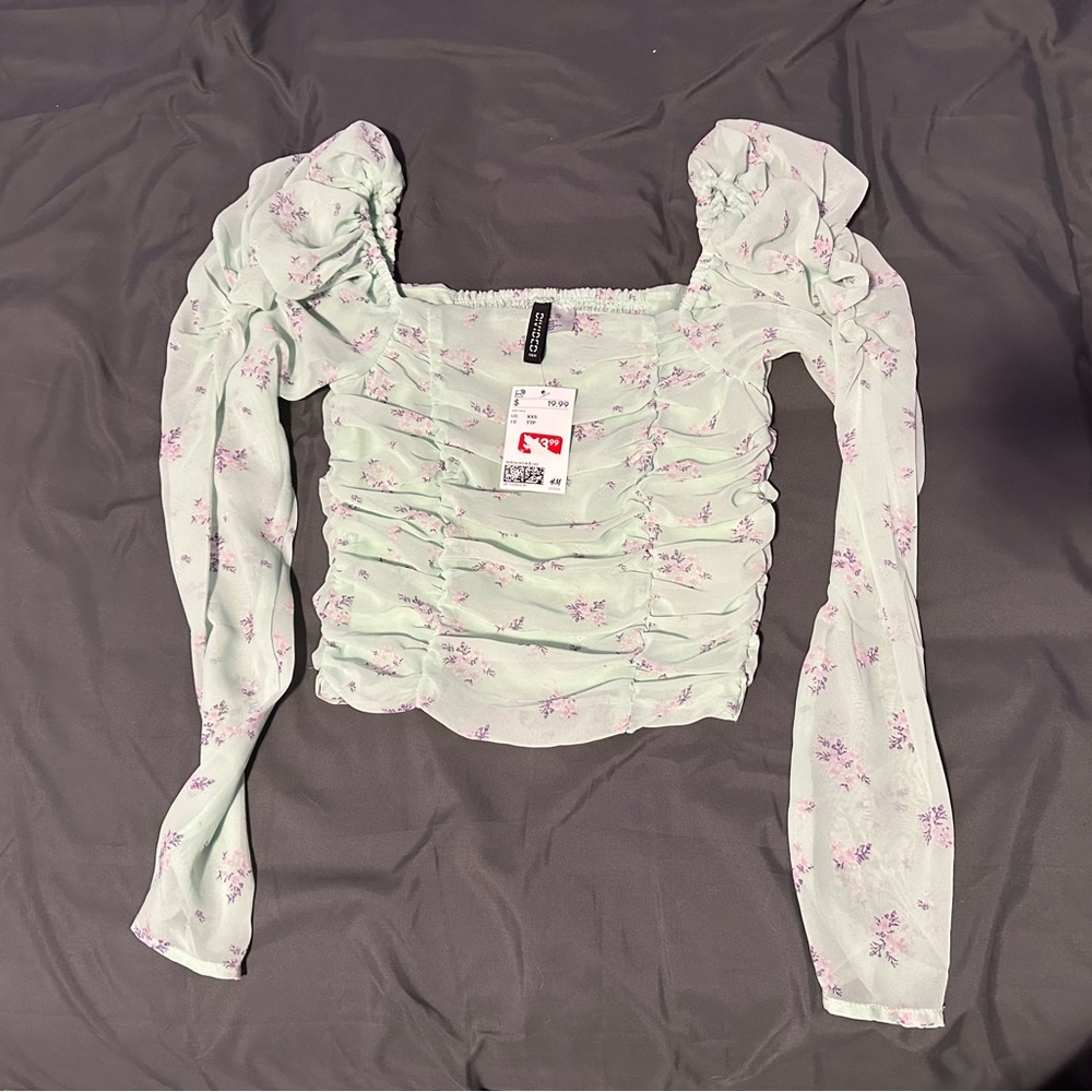 XxSmall Divided mint green long sleeve top